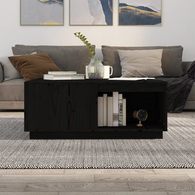 Sohvapöytä musta 100x101x40,5 cm täysi mänty