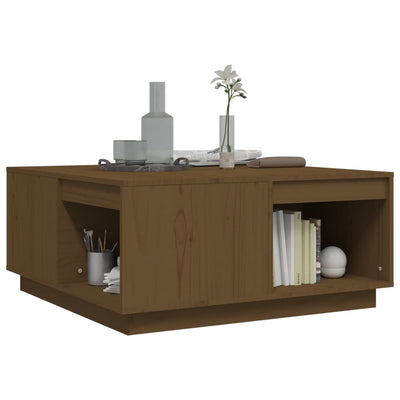 Sohvapöytä hunajanruskea 80x81x36,5 cm täysi mänty