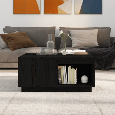 Sohvapöytä musta 80x81x36,5 cm täysi mänty