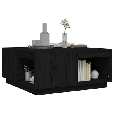 Sohvapöytä musta 80x81x36,5 cm täysi mänty