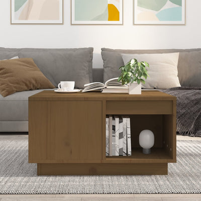 Sohvapöytä hunajanruskea 60x61x32,5 cm täysi mänty