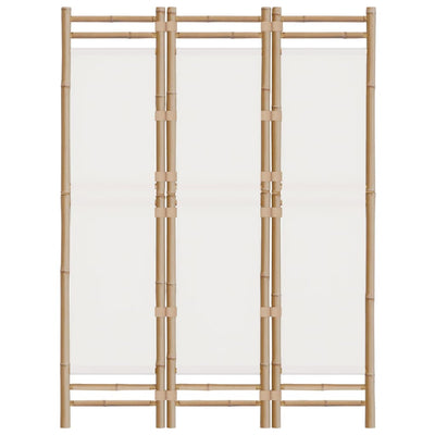 Kokoontaitettava tilanjakaja 3 paneelia 120 cm bambu ja kangas