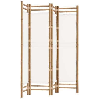 Kokoontaitettava tilanjakaja 4 paneelia 160 cm bambu ja kangas