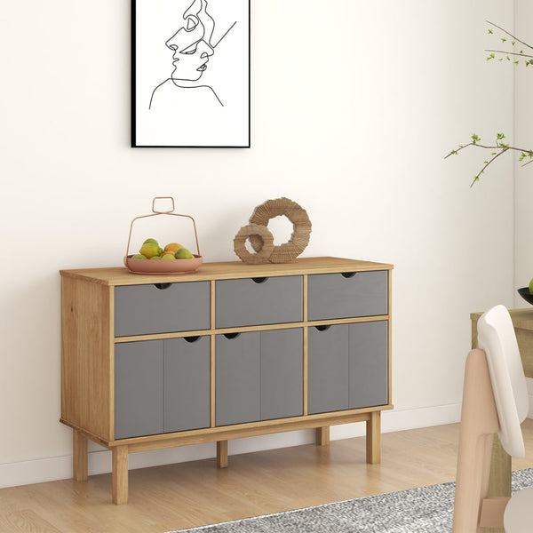 Senkki OTTA ruskea ja harmaa 114x43x73,5 cm täysi mänty