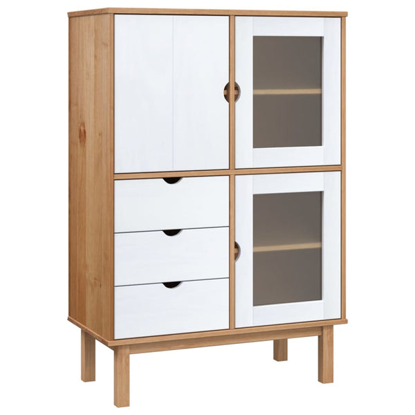 Ruskea ja valkoinen kaappi otta Ilina 85x43x125cm (mänty)