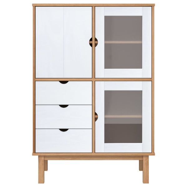 Ruskea ja valkoinen kaappi otta Ilina 85x43x125cm (mänty)