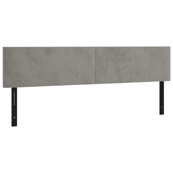 Päätylevyt 2 kpl vaaleanharmaa 90x5x78/88 cm sametti
