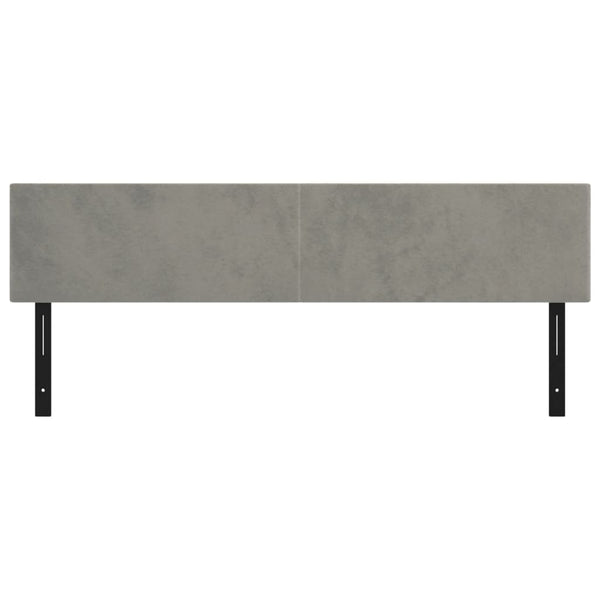 Päätylevyt 2 kpl vaaleanharmaa 90x5x78/88 cm sametti