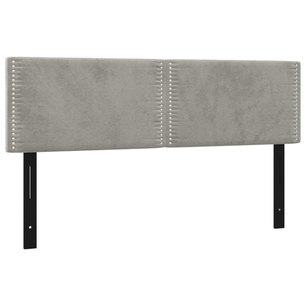 Päätylevyt 2 kpl vaaleanharmaa 72x5x78/88 cm sametti