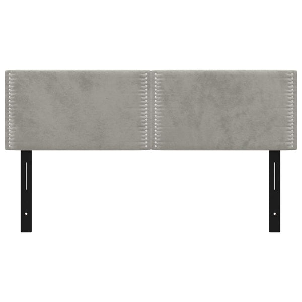 Päätylevyt 2 kpl vaaleanharmaa 72x5x78/88 cm sametti