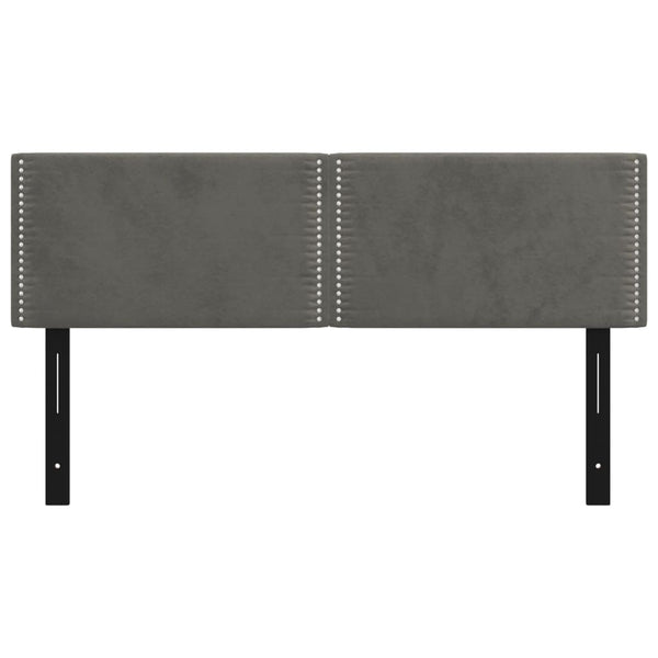 Päätylevyt 2 kpl tummanharmaa 72x5x78/88 cm sametti