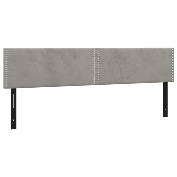 Päätylevyt 2 kpl vaaleanharmaa 80x5x78/88 cm sametti