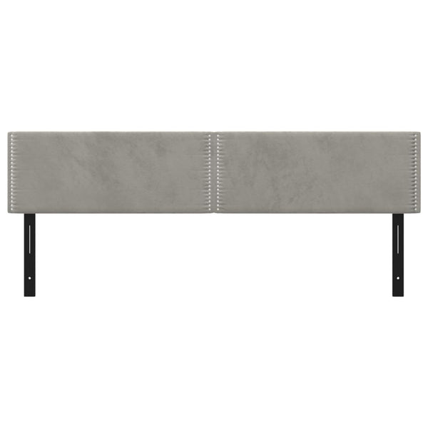Päätylevyt 2 kpl vaaleanharmaa 90x5x78/88 cm sametti