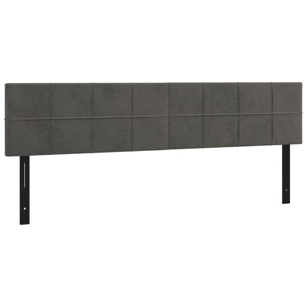 Päätylevyt 2 kpl tummanharmaa 80x5x78/88 cm sametti