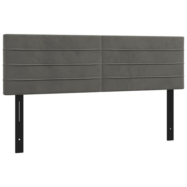 Päätylevyt 2 kpl tummanharmaa 72x5x78/88 cm sametti