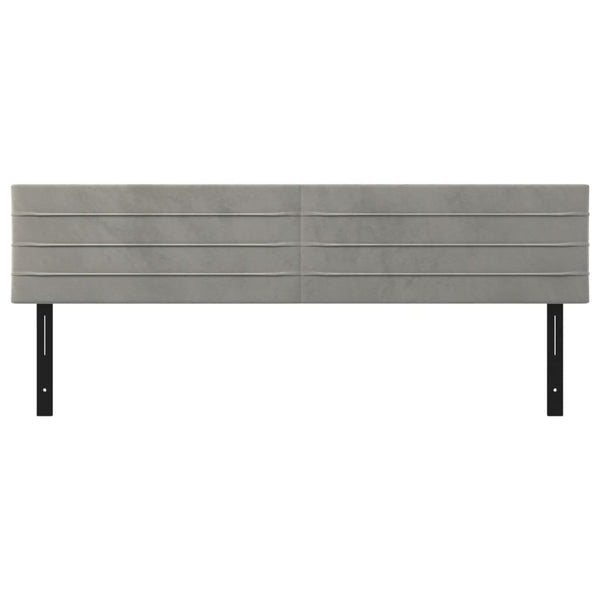Päätylevyt 2 kpl vaaleanharmaa 80x5x78/88 cm sametti