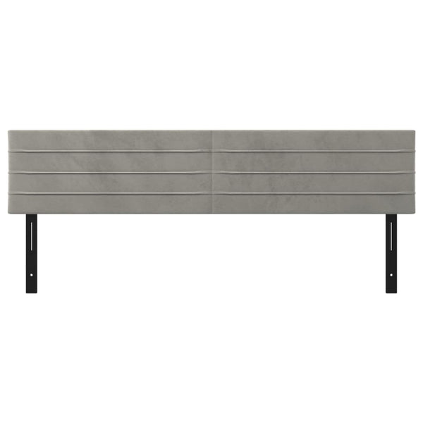 Päätylevyt 2 kpl vaaleanharmaa 100x5x78/88 cm sametti