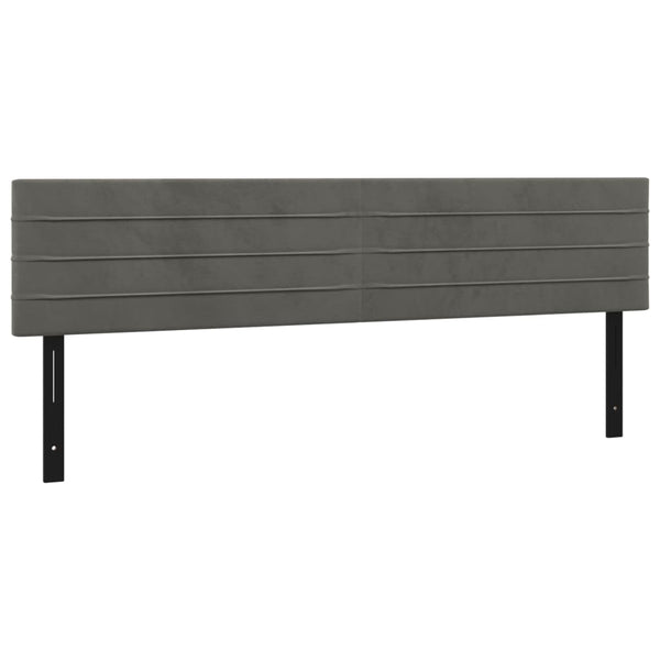 Päätylevyt 2 kpl tummanharmaa 100x5x78/88 cm sametti