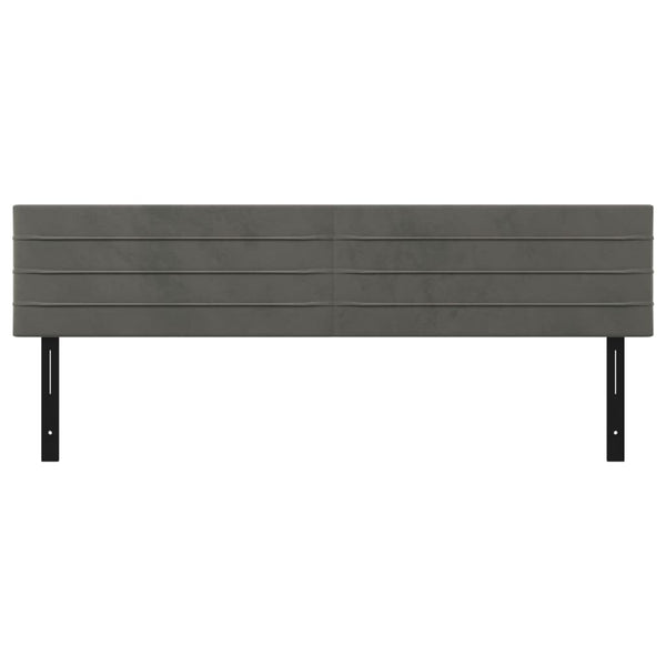 Päätylevyt 2 kpl tummanharmaa 100x5x78/88 cm sametti