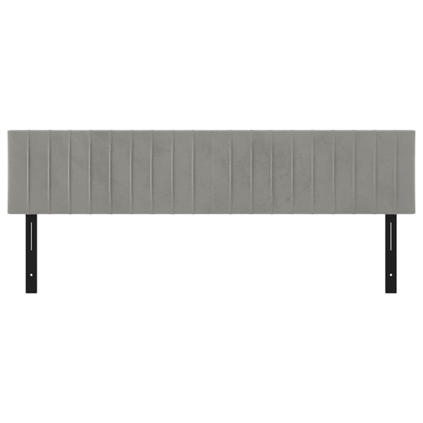 Päätylevyt 2 kpl vaaleanharmaa 100x5x78/88 cm sametti