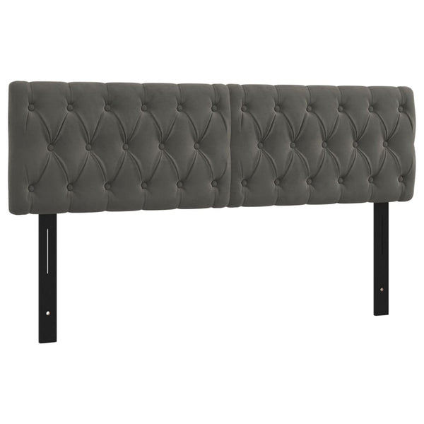 Päätylevyt 2 kpl tummanharmaa 80x7x78/88 cm sametti