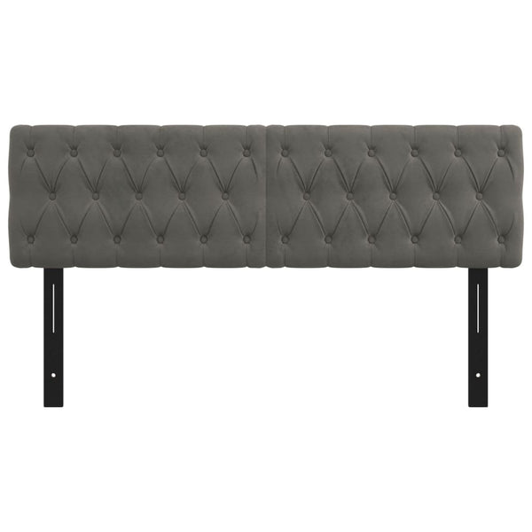 Päätylevyt 2 kpl tummanharmaa 80x7x78/88 cm sametti