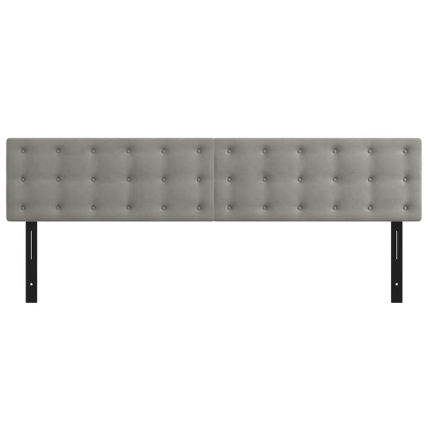 Päätylevyt 2 kpl vaaleanharmaa 90x5x78/88 cm sametti