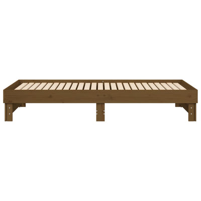 Hunajanruskea sohvasänky ulosvedettävä Hermus 2x(100x200)cm (mänty)