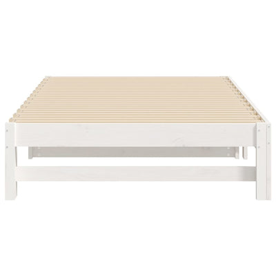 Valkoinen sohvasänky ulosvedettävä Panorita 80x200cm (2x, mänty)