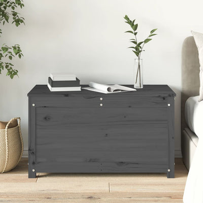 Säilytyslaatikko harmaa 80x40x45,5 cm täysi mänty