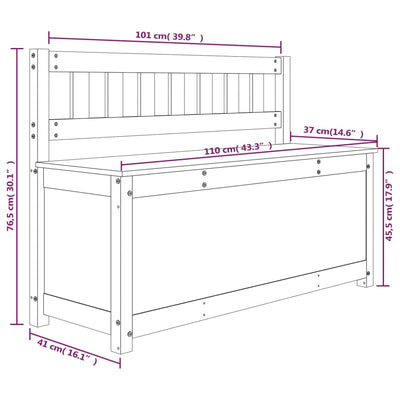 Penkki 110x41x76,5 cm täysi mänty