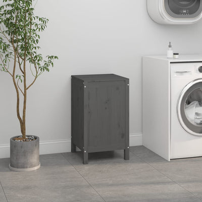 Harmaa pyykkilaatikko Singera 44x44x76cm (mänty)