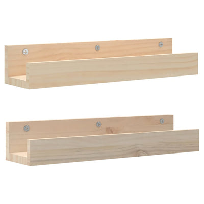 Seinähyllyt 2 kpl 50x12x9 cm täysi mänty