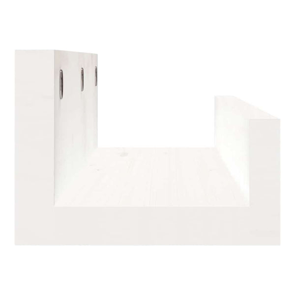 Seinähyllyt 2 kpl valkoinen 50x12x9 cm täysi mänty