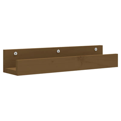 Seinähyllyt 2 kpl hunajanruskea 50x12x9 cm täysi mänty