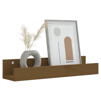Seinähyllyt 2 kpl hunajanruskea 50x12x9 cm täysi mänty