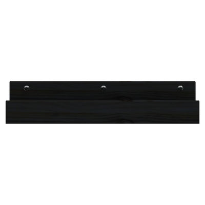 Seinähyllyt 2 kpl musta 50x12x9 cm täysi mänty