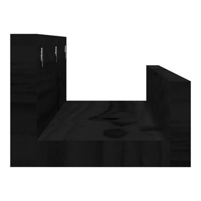 Seinähyllyt 2 kpl musta 50x12x9 cm täysi mänty