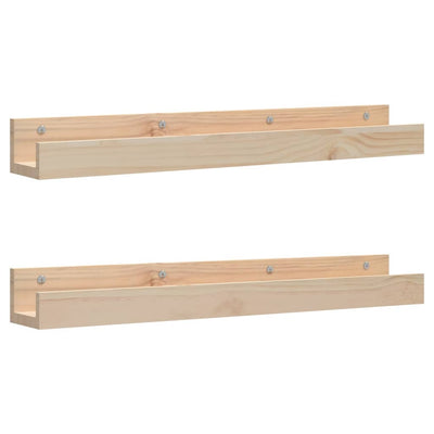 Seinähyllyt 2 kpl 80x12x9 cm täysi mänty