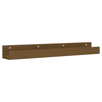 Seinähyllyt 2 kpl hunajanruskea 80x12x9 cm täysi mänty