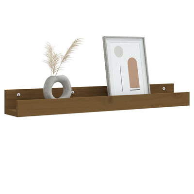 Seinähyllyt 2 kpl hunajanruskea 80x12x9 cm täysi mänty