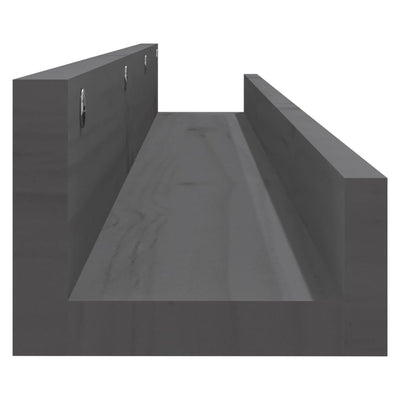 Seinähyllyt 2 kpl harmaa 110x12x9 cm täysi mänty