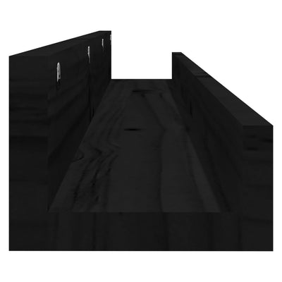 Seinähyllyt 2 kpl musta 110x12x9 cm täysi mänty