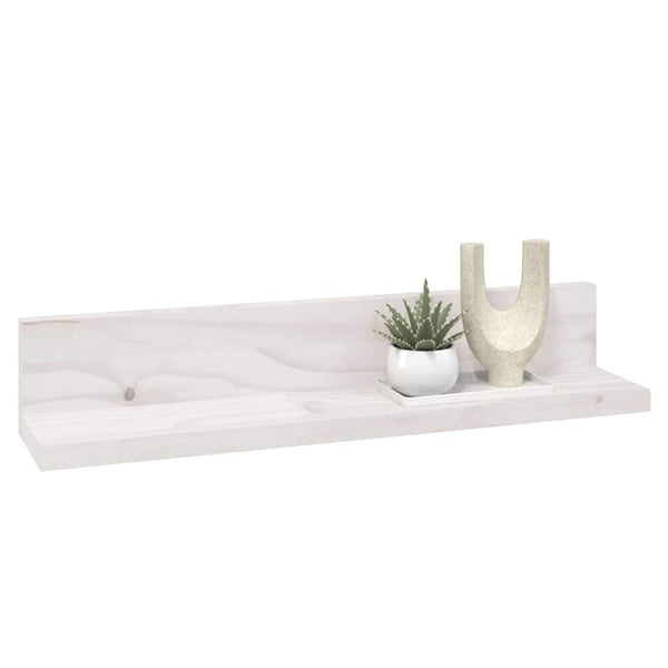 Seinähyllyt 2 kpl valkoinen 50x11x9 cm täysi mänty