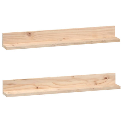 Seinähyllyt 2 kpl 80x11x9 cm täysi mänty