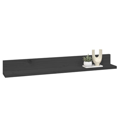 Seinähyllyt 2 kpl harmaa 80x11x9 cm täysi mänty