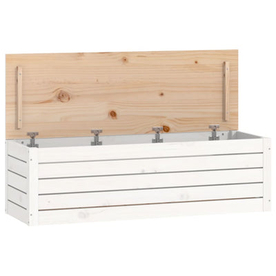 Säilytyslaatikko valkoinen 109x36,5x33 cm täysi mänty