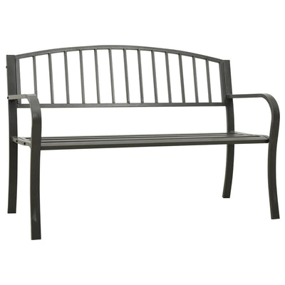 Puutarhapenkki harmaa 120 cm teräs