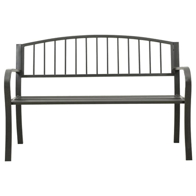 Puutarhapenkki harmaa 120 cm teräs