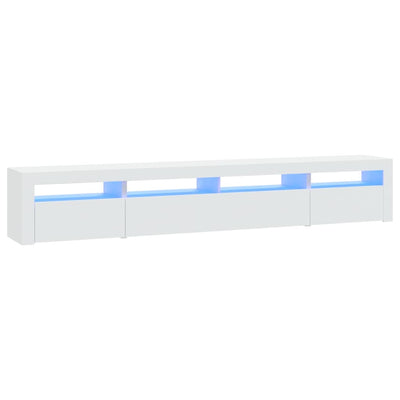 TV-taso LED-valoilla valkoinen 240x35x40 cm